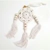 Must Love Party Boho Mini White Crocheted Dream Catcher With Tassels & Clay Beads - 6cm