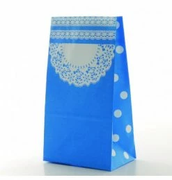 ROFOR Blue Doilie Pattern Treat Bags