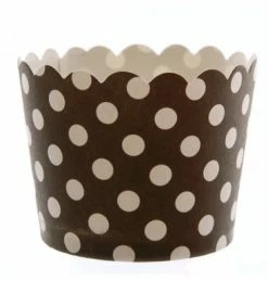 ROFOR Monochromatic Black With White Dots Cupcake Holders