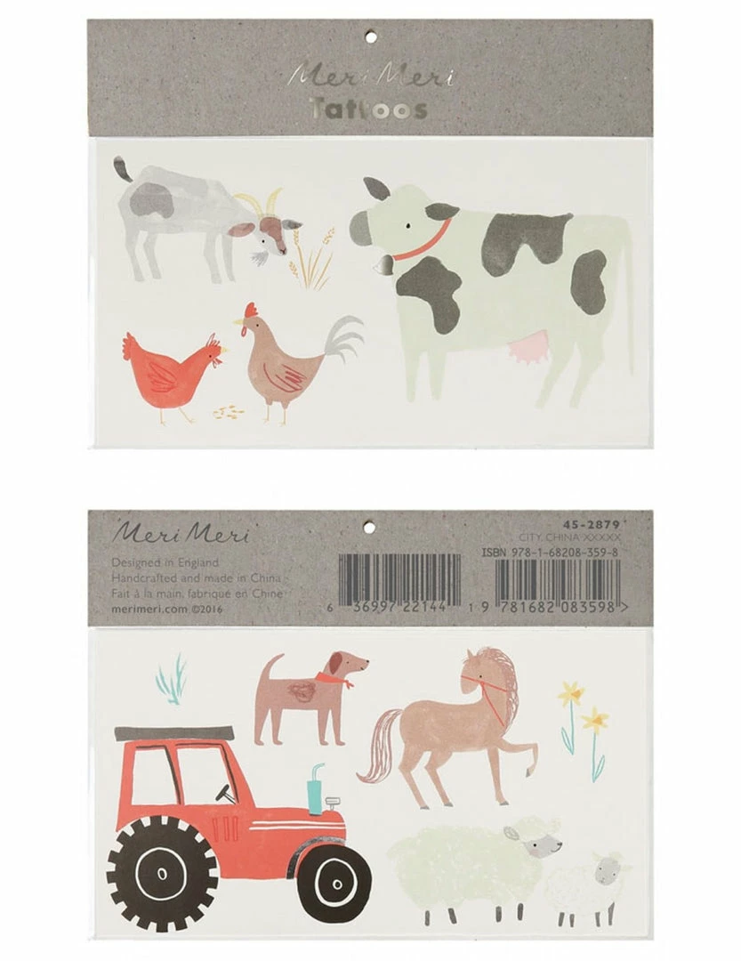 Meri Meri On The Farm Tattoos 1 Meri Meri On The Farm Tattoos