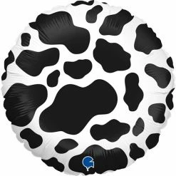 Party Express Round Cow Print Foil Balloon