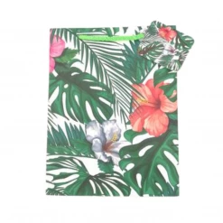 Bali Trading Tropical Leaf & Hibiscus Gift Bags With Gift Tag