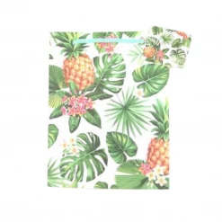 Bali Trading Tropical Leaf & Pineapple Gift Bag With Gift Tag