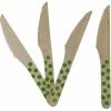 ROFOR Wooden Cutlery - Lime Green Dotted Knives