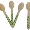 ROFOR Wooden Cutlery - Lime Green Dotted Spoons
