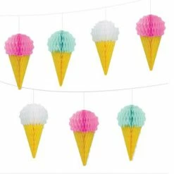 Gift And Decor Candy Land / Ice Cream Ice Cream Honeycomb Garland