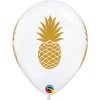 Laceys Gold Pineapple On Clear Latex Balloons (3) Tropical Luxe