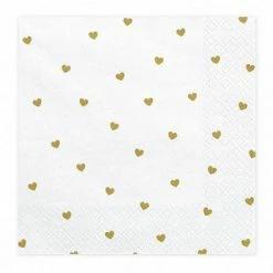 Party Deco Gold Foiled Hearts Napkins Tabletop