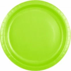 Party Express Plain Lime Green Paper Plates Tabletop