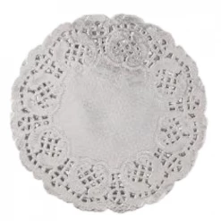 ROFOR Mini Metallic Silver Lace Doilies