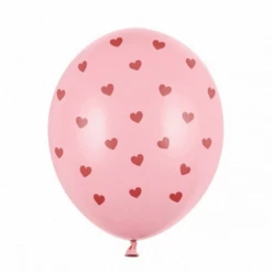 Party Deco Red Hearts On Pink Latex Balloons Alice In Wonderland