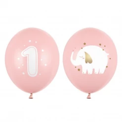 Party Deco Elephant 1 Year Balloons Pink Balloonery