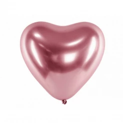 Party Deco Rose Gold Chrome Heart Shaped Balloon (3) Alice In Wonderland