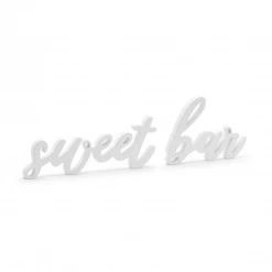 Party Deco Wooden White Sweet Bar Sign
