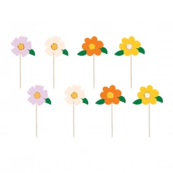 Party Deco Flower Mix Cake Toppers Daisy