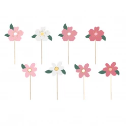 Party Deco Pink Flower Mix Cake Toppers Daisy