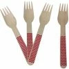 Must Love Party Wooden Cutlery - Red Chevron Forks
