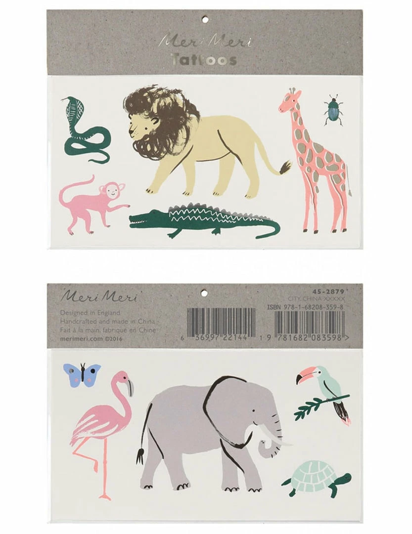 Meri Meri Safari Animal Tattoos 1 Meri Meri Safari Animal Tattoos