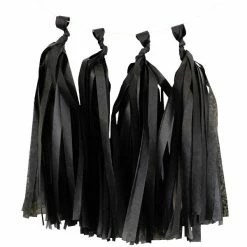 Party Express Construction Black Tassels (12pcs)