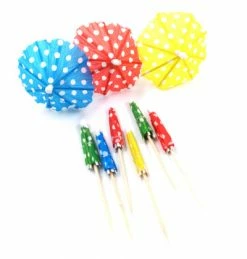 ROFOR Multicoloured Dot Cocktail Umbrellas