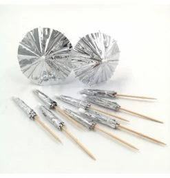 ROFOR Silver Cocktail Umbrellas