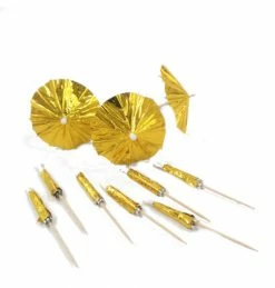 ROFOR Gold Cocktail Umbrellas